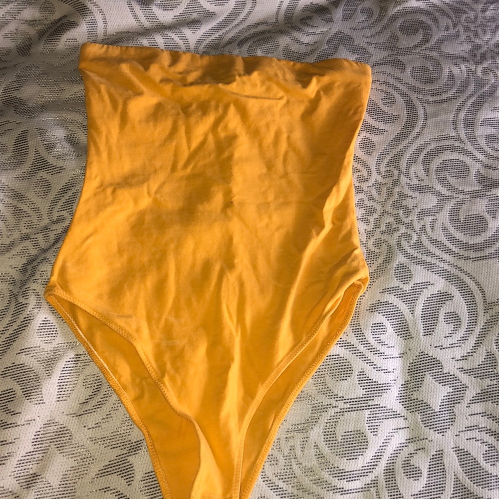 Golden Yellow tube top body suit